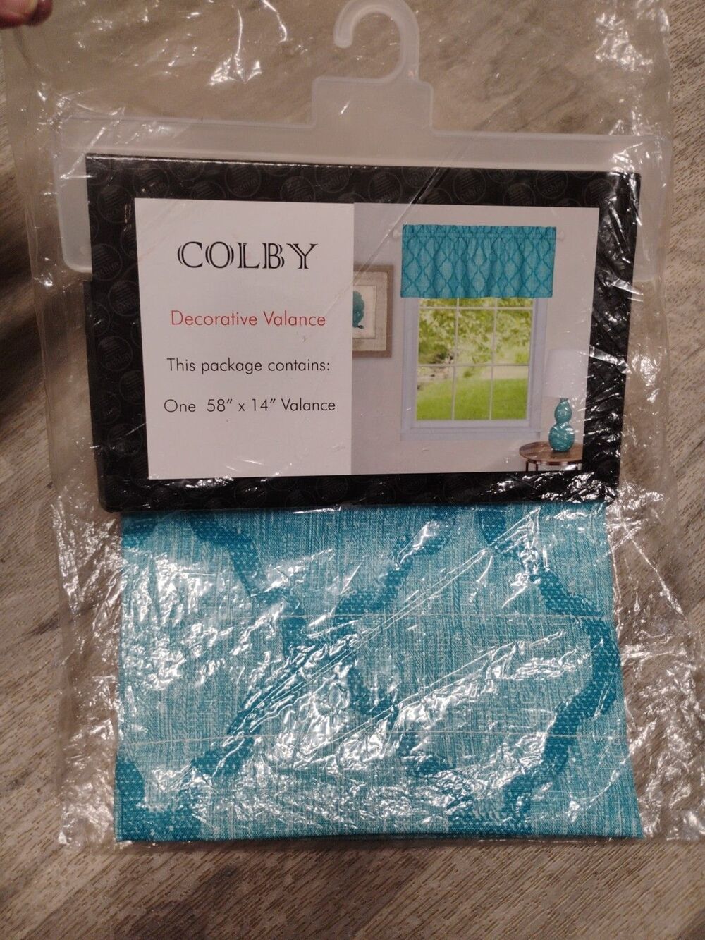 Colby Window Valance Turquoise  Curtain 15" X 14"
